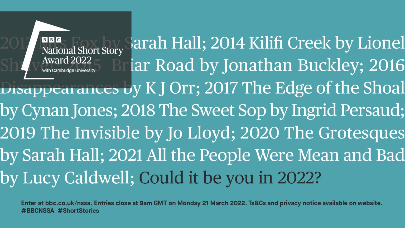 Submissions open for 2022 BBC National Short Story and BBC Young