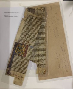 Fig. 12: Provenance notes and bookbinder’s scribbles on envelopes were retained, cleaned, encapsulated and attached to the groupings of fragments.