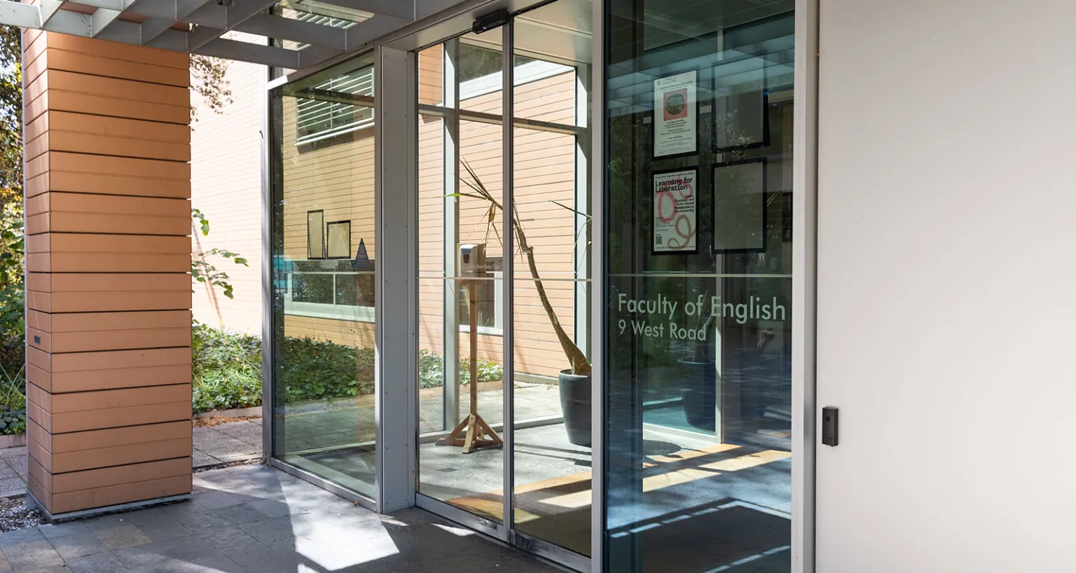 glass entrance to Faculty building