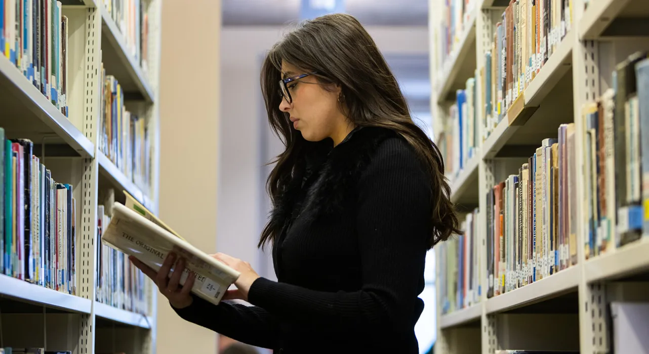 Person reading a book