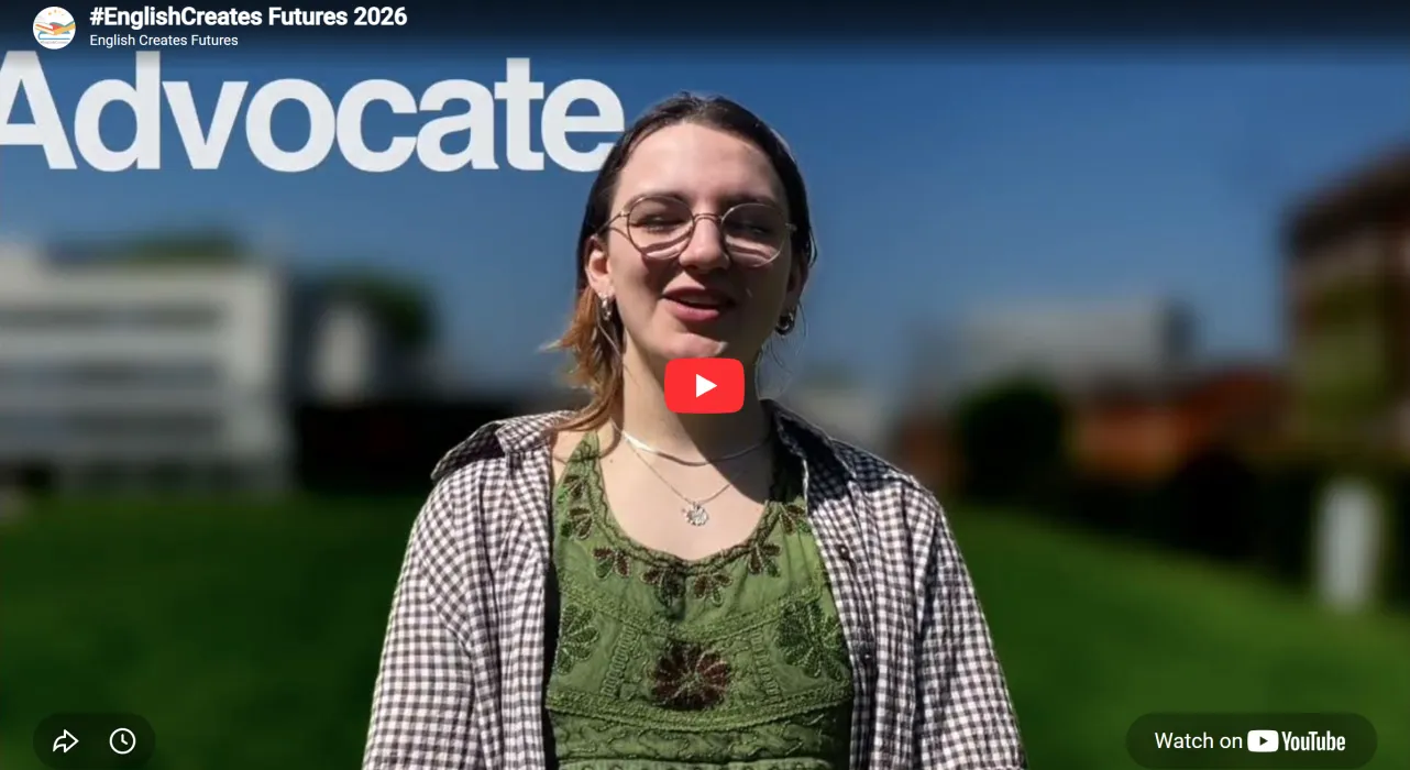 screenshot of the start of a video celebrating recent graduates of English degrees