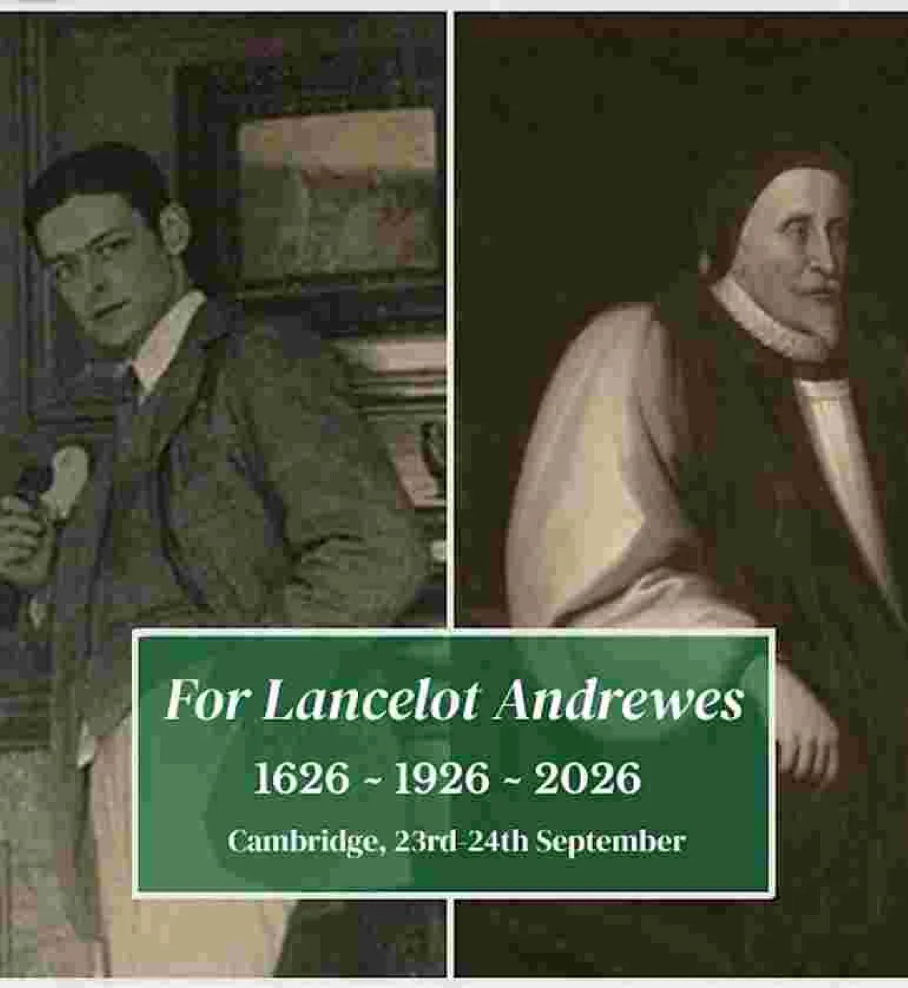 two black and white pictures of Lancelot Andrews