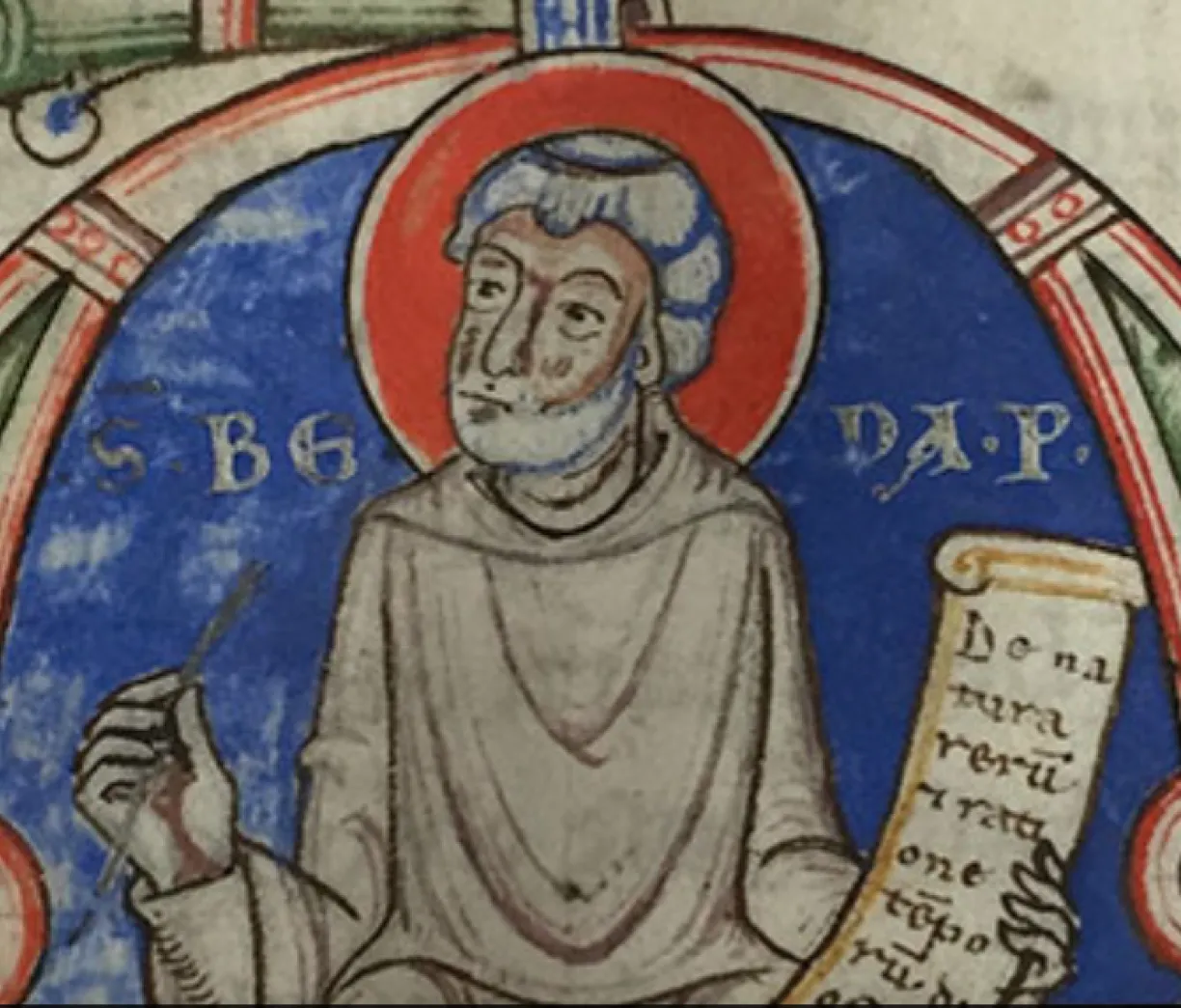 illuminated initial from an Anglo-Saxon manuscript